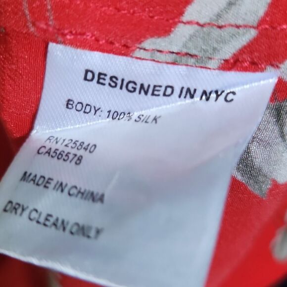 NWOT INTERMIX Cleo Red floral silk mini dress - Picture 9 of 9